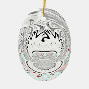 Modern urban flora pattern ceramic tree decoration