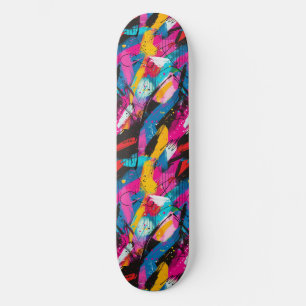 Modern Urban Graffiti Grunge Pattern Skateboard