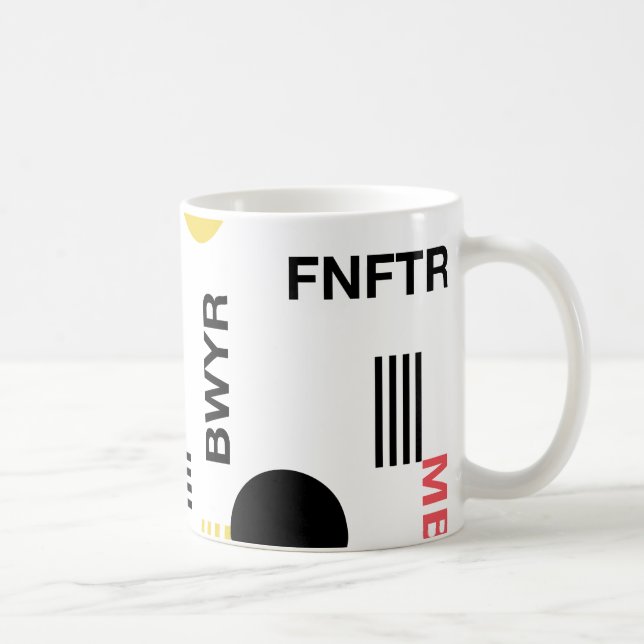 Modern, urban graphic with typography and shapes coffee mug (Right)