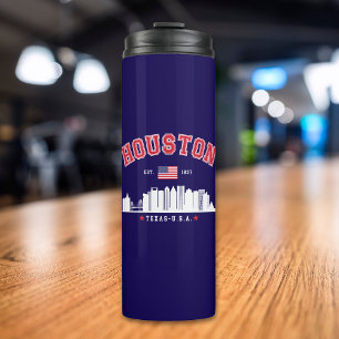 Modern Urban Houston Skyline Thermal Tumbler