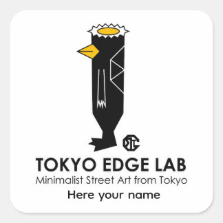 Modern Urban Japanese Yokai Kappa - Tokyo Edge Lab Square Sticker