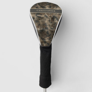 Modern Urban Retro Camo Golfer Monogrammed Name Golf Head Cover