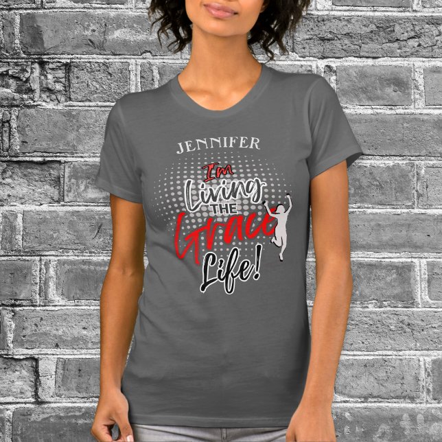 Modern Urban Script Grace Life Monogram Winner   T-Shirt (Creator Uploaded)