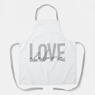 Modern, urban, simple, cool design Love Alabama Apron