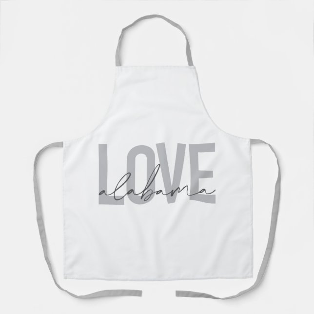 Modern, urban, simple, cool design Love Alabama Apron (Front)