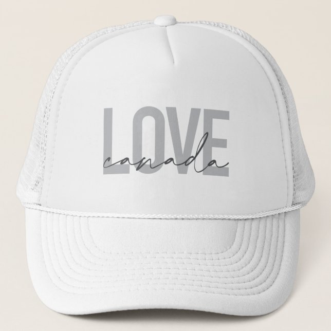 Modern, urban, simple, cool design Love Canada Trucker Hat (Front)