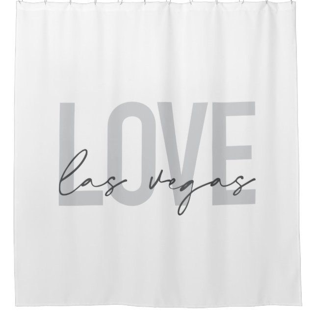 Modern, urban, simple, cool design Love Las Vegas Shower Curtain (Front)