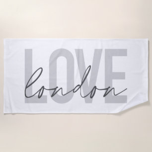 Modern, urban, simple, cool, design of Love London Beach Towel