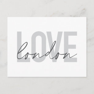 Modern, urban, simple, cool, design of Love London Postcard