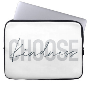 Modern, urban, simple design of Choose Kindness Laptop Sleeve