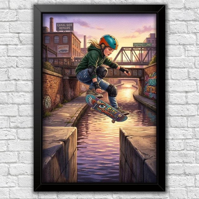 Modern Urban Skateboard Bedroom Wall  Poster (Creator Uploaded)
