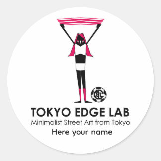 Modern Urban Soccer Female Supporter Graphic Classic Round Sticker