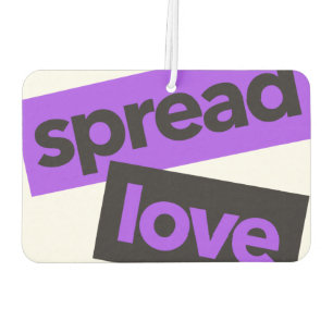 Modern, urban, vibrant, trendy graphic Spread Love Car Air Freshener