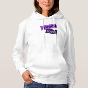 Modern, urban, vibrant, trendy graphic Spread Love Hoodie