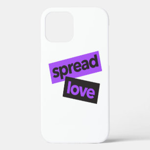 Modern, urban, vibrant, trendy graphic Spread Love iPhone 12 Case