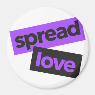 Modern, urban, vibrant, trendy graphic Spread Love Magnet