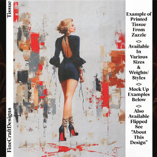 Modern Urban Woman, Red Sole Heels EL3R Decoupage Tissue Paper