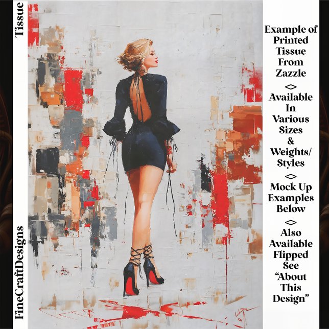 Modern Urban Woman, Red Sole Heels EL3R Decoupage Tissue Paper (Creator Uploaded)