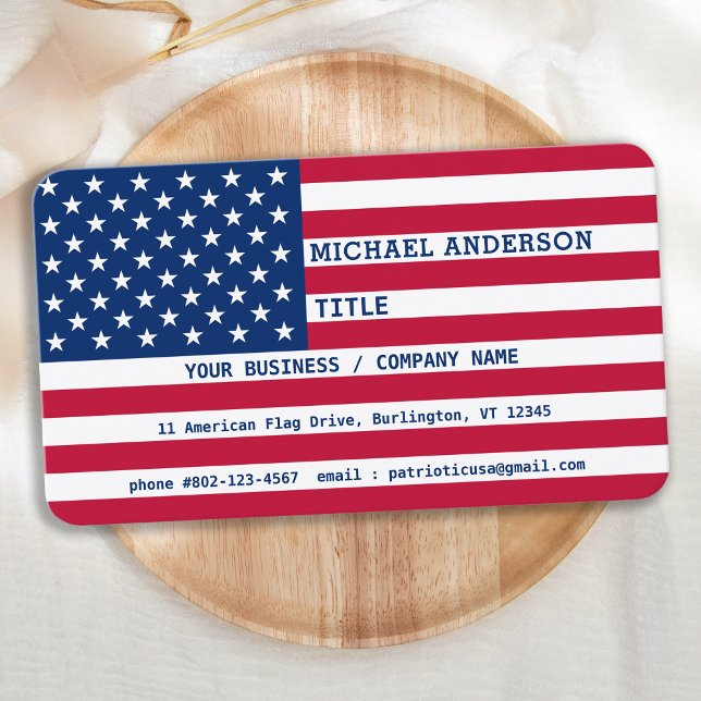 Modern US American Flag Corporate Patriotic  Business Card (Creator Uploaded)