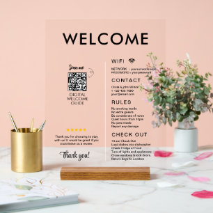 Modern Vacation Rental House Welcome Acrylic Sign