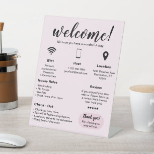 Modern Vacation Rental House Welcome Pedestal Sign