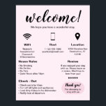Modern Vacation Rental House Welcome Poster<br><div class="desc">Welcome your home rental guests with a professional customised sign will all the important information at one place - wi-fi password, house rules, checkout details, the Qr code for your digital welcome guide or your website. This Airbnb welcome sign will make staying at your place a pleasant, well organised and...</div>