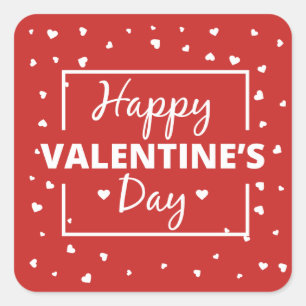 Modern Valentine Design Square Sticker