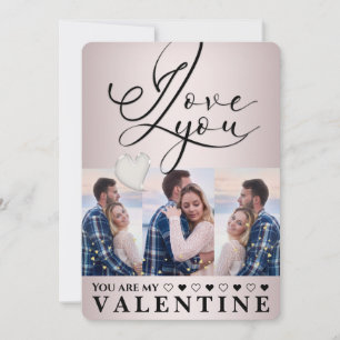 Modern Valentine’s Day Photo Collage Holiday Card