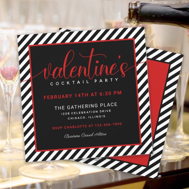 Modern Valentine's Day Cocktail Party Holiday Card (Creator Uploaded)