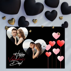 Modern Valentines Day Couple love Heart Photo Holiday Card