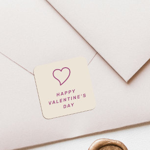 Modern Valentine's Day Heart Icon Sticker - Purple