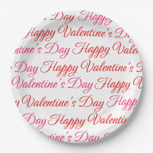 Modern Valentine's Day Paper Plate