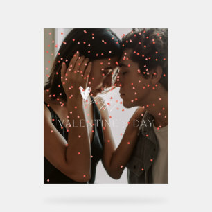 Modern Valentine's Day personalised couple photo Acrylic Sign