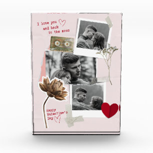 Modern Valentines Day Personalised Couple Photo  Block