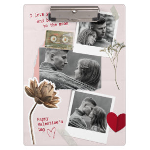 Modern Valentines Day Personalised Couple Photo Clipboard