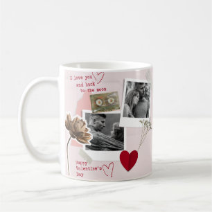 Modern Valentines Day Personalised Couple Photo Coffee Mug