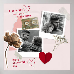 Modern Valentines Day Personalised Couple Photo Poster