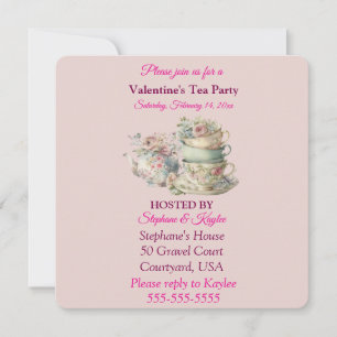 Modern Valentine's Day Tea Party Invitation