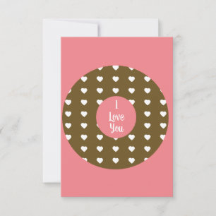 Modern Valentines Hearts Doughnut Chocolate Brown Card