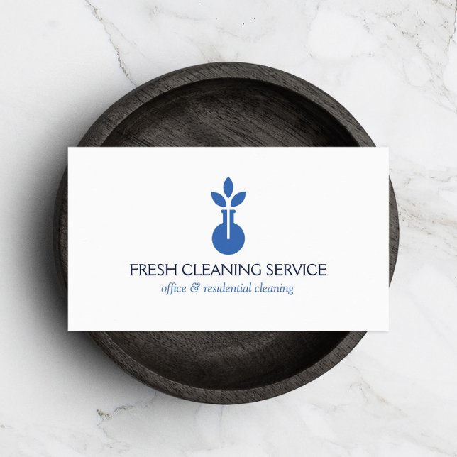 Modern Vase Logo for Cleaning Service, Hospitality Business Card (Creator Uploaded)