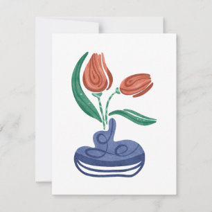 Modern Vase with Tulips Floral Still Life Art