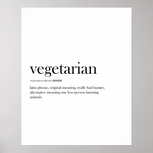 Modern Vegetarian, funny typography, Poster (Front)