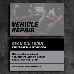 Modern Vehicle Repair Technician Business Card