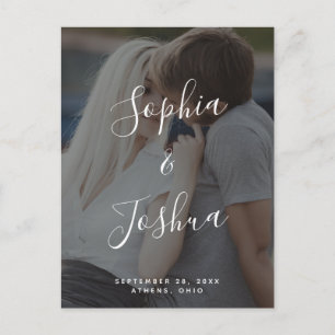 Modern Vellum Look Photo Save the Date Postcard