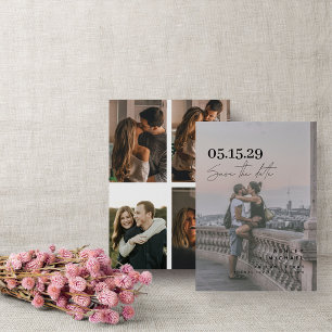 Modern Vellum Overlay Simple Typography 5 Photo Save The Date