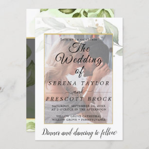 Modern Vellum Overlay Wedding Invitation