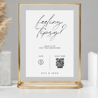 Modern Venmo Tip Your Bartender Wedding Sign