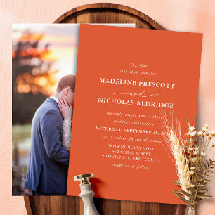 Modern Verona Sunset Simple Photo Wedding Invitation