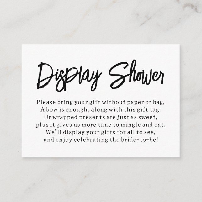 Modern, Versatile Display Shower Bridal Gift Card (Front)