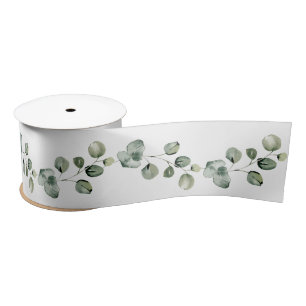 Modern versatile Eucalyptus branch border Ribbon Satin Ribbon